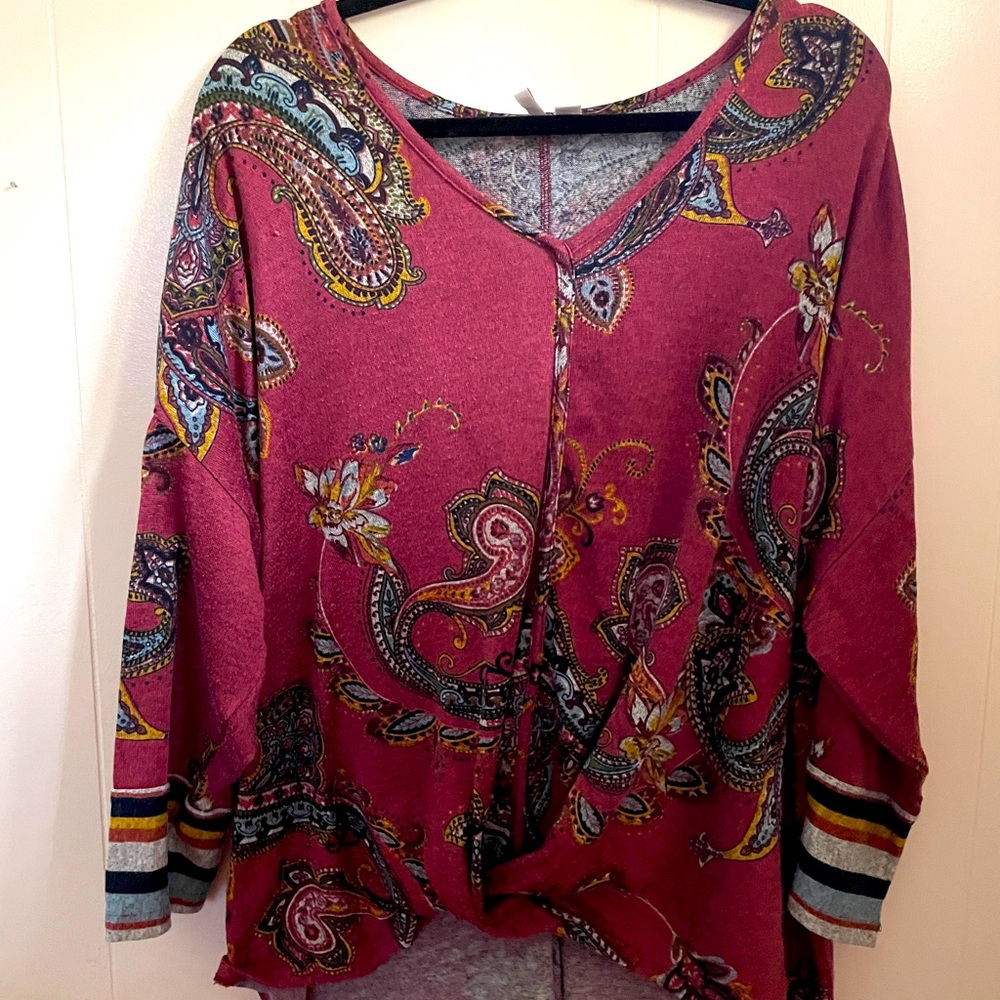 Cato Fashions Tunic, tie front shirt